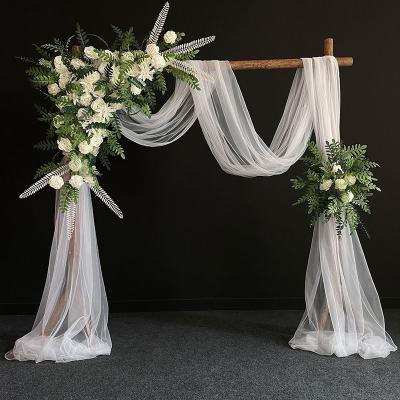 China Eco-friendly Wholesale Wooden Flower Arch Backdrop Wedding Arch Flower Arrangement Wedding Arch With Flowers for sale