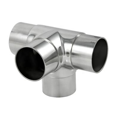 China Wholesale EUROPEAN A4119 Derk Stainless Steel Railing 4 Way Elbow Pipe Fitting for sale