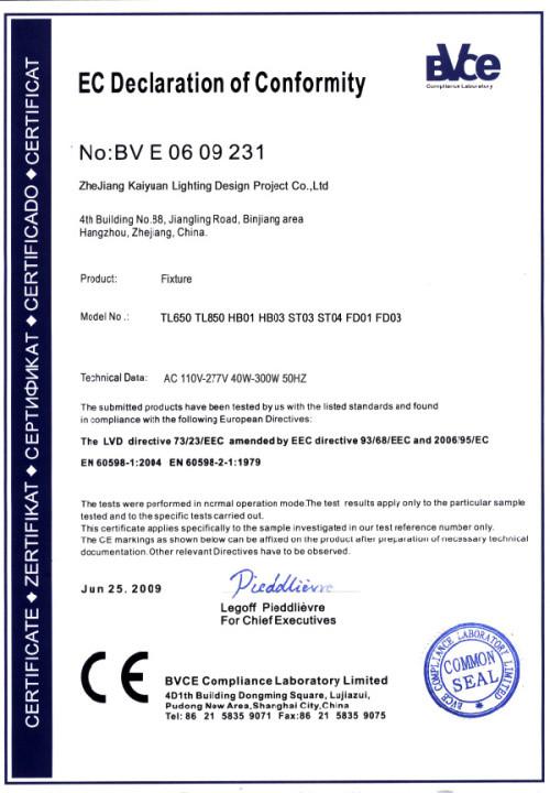 CE certification - Kafei Opto Co,.Ltd