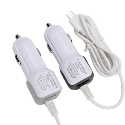 China Multi Fashion Universal USB Car Charger With Micro Android V8 USB Cable For Smart Mobile Phone for sale