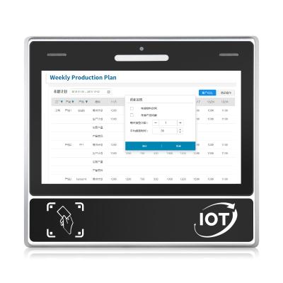 China Aluminum Alloy Enclosure Touchthink MES System Exclusive Equipment Grade Motherboard Industrial Panel PC with 100W HD Camera and LED Alarm Indicator Light for sale