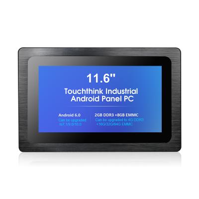 China Industrial Android Aluminum Alloy Enclosure Touchthink ip65 Waterproof Wall Mount Touch Screen Panel PC Rugged 11.6 Inch All In One Panel PC for sale