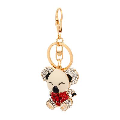 China Cartoon Bear Car Diamond Painting Crystal Key Chain Carrier Bag Pendant Ornaments Combine Metal Diamond Car Key Chain Jewelry for sale