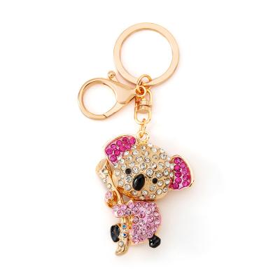 China Diamond Painting Alloy Metal Diamond Keychain Carrier Bag Ornaments Metal Jewelry Car Key Pendant Car Key Chain Cartoon Bear Crystal Metal for sale