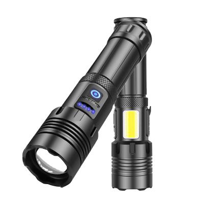 China Ultra Bright Led Flashlight Torch Camping Lightheads Entry And Exit Waterproof Zoomable Police Led Torch Flashlight for sale