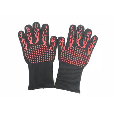 China Anti-heat factory manufacture various high temperature oven silicone heat resistant barbecue glove for sale