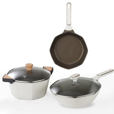 China Sustainable High Quality Nonstick Cookware Set China Manufacturer Cooking Kitchen Pan Set for sale