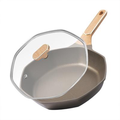 China Pan The Octagonal Series Non Frying Minimalist Stick 26cm White Cooking Pan for sale