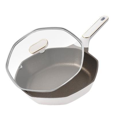 China Non Stick Pan Fry Pan With Lid Aluminum Alloy Minimalist Kitchen Cooking Egg Pan for sale