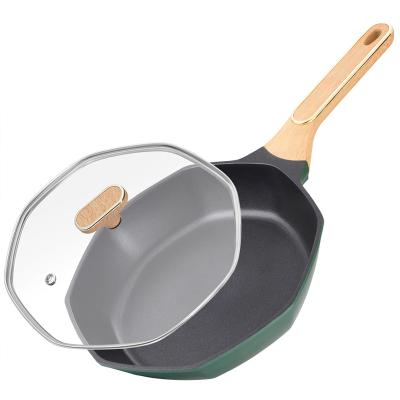 China Non Stick Pan Fry Pan With Lid Aluminum Alloy Minimalist Kitchen Cooking Egg Pan for sale