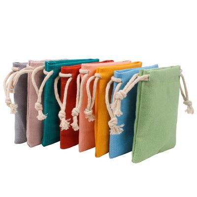 China Gift Bag Personalized Colorful Canvas Cotton Drawstring Dust Bag With Double String for sale