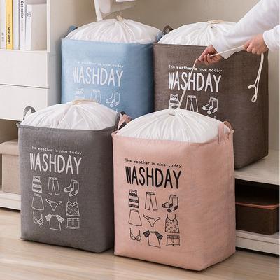 China Minimalist Home Storage Bag Cotton And Large Finished Storage Basket Clothing Storage Waterproof Canvas Bag Quilt Bag for sale