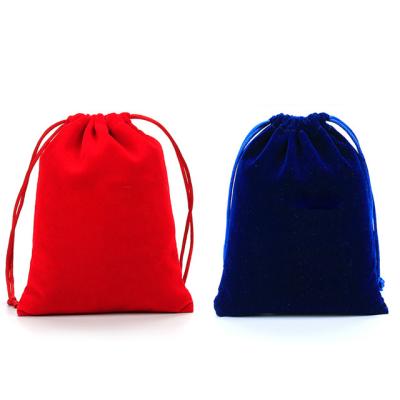 China China Manufacturer Reusable Drawstring Soft Red Large Velvet Pouch Bag for sale