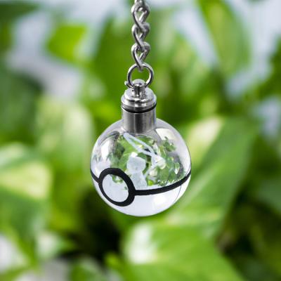 China Hot Selling High Quality High Quality 3D Crystal Therapy Stones Pushing Ball Crystal LED Key Chain Key Chain Souvenir Gifts Promotion for sale