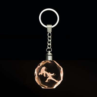 China Souvenir Gift Decoration Amazon Hot Sales Natural Changeable Color Christmas LED Key Chain Crystal Key Chain for sale