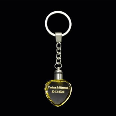 China Modern K9 Content Crystal Custom Heart Keychains Birthday Gift Crystal Key Chain for sale