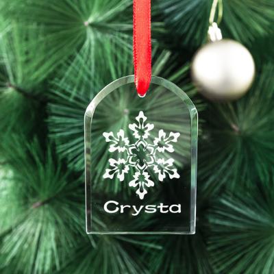 China Custom Europe Christmas Snowflake Ornament K9 Hanging Blank Glass Crystal Christmas Ornaments for sale