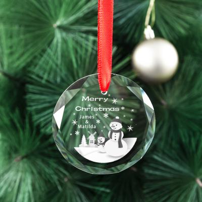 China Wholesale White Crystal Christmas Decoration Custom Christmas Snowman Pattern Ornaments From Europe for sale