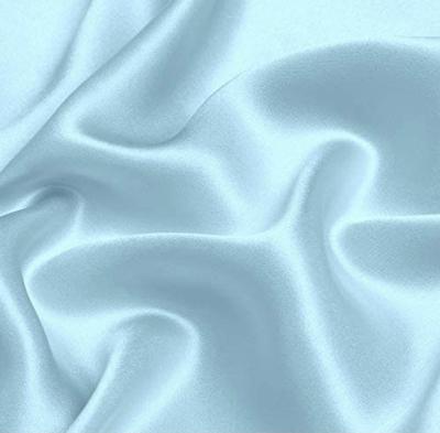 China Organic soft pure silk solid blue fabric 114cm 16mm colors 100 mulberry pure silk fabric a6 grade for home textiles for sale