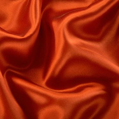 China Double faced 2021 new arrivals washed 100% mulberry silk fabric 22mm grade 6a red orange fabric for cloth scarf for sale