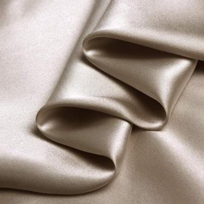 China Solid Double Faced 100% 16mm Charmeuse Satin Fabric For Wedding Dress Fashion Crafts Suits Decorations Silky Satin for sale