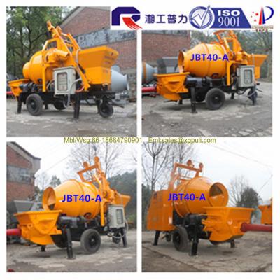 China 380v Customised Concrete Mixer Pump Trailer 37kw Motor Power PLC Control for sale