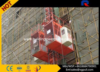 China SC200 2 X 2000 Kg Material Hoist Construction , Rack And Pinion Lift 3m Cage Length for sale