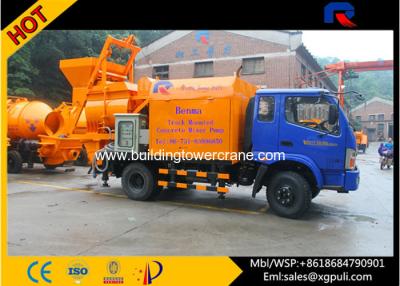 China Hydraulic Concrete Truck With Pump , Cement Mixture Machine 100kw Generator for sale