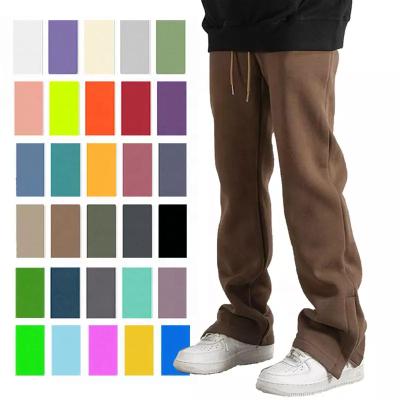 China Anti-Wrinkle December OEM Custom Embroidery Trotter Pants Mens Casual Tracksuits Stack Flare Drawstring Pants Plus Size Flared Sweatpants for sale