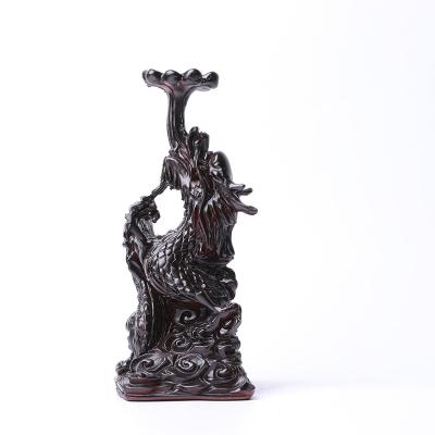 China Healing Wholesale Creative Carved Wooden Dragon Statue Resin Display Base Home Office Craft For Crystal Ball Sphere Stand Holder Decor for sale