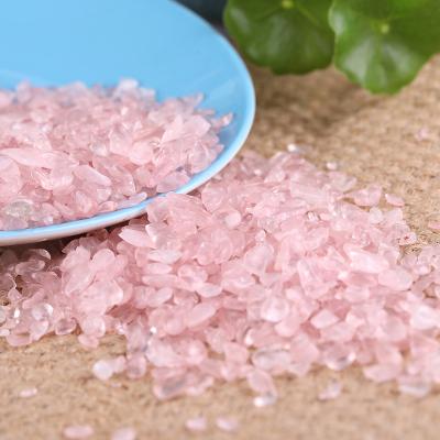 China China wholesale Natural Pink Rose Quartz Crystal Gravel Stone love Healing crystal Quartz Crystals chips for sale