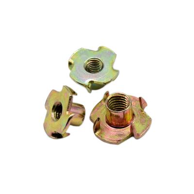 China Furniture Quality Guaranteed Application Furniture Fastening Stainless Carbon Steel 4-Pronged Tee Nuts for sale