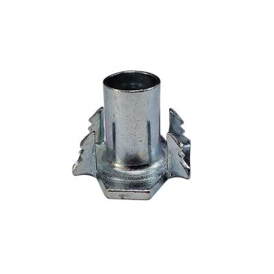 China Heavy industry and easy to use non-slip furniture embedded wood inlaid hardware accessories carbon steel sawtooth tee nut for sale