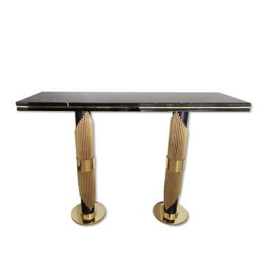 China Modern Gold Legs Living Room Gold Console Table Marble Top Legs Mirrored Porch Tables Passage Tables Luxury Furniture for sale