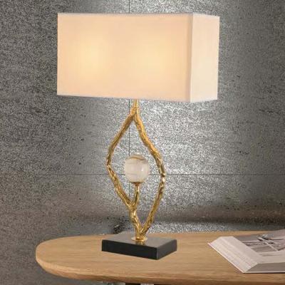 China Modern Light Luxury Industrial Bedroom Reading Lamp Villa Living Room Full Copper Table Lamp for sale