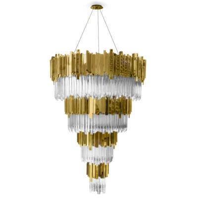 China Handmade Luxury Glass Crystal Pendant Chandelier Lighting Hotel Lamp Living Room Modern Hanging Chandeliers for sale