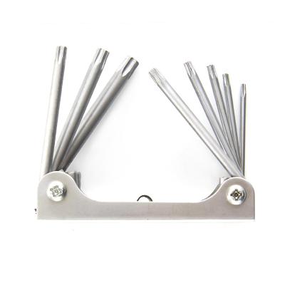 China & CR40; 8pcs T20 T15 Universal Metal Folding Carbon Steel Torx Hex Key Set for sale