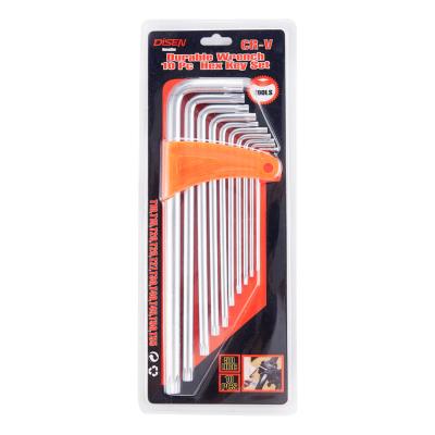 China & CR40; 10pcs Carbon Steel Extra Long Torx Torx Hex Key Set for sale