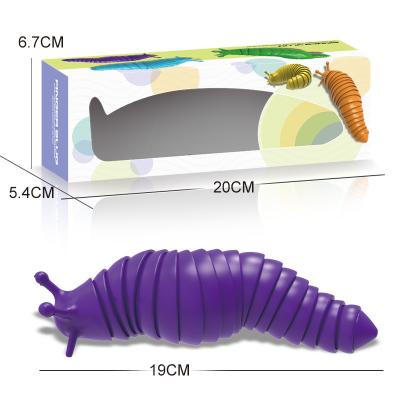 China Like the Picture 3D Adults Kids Fun Stir Slug Stress Toys Jointed Relaxation Articulating Stim Toy Fidget Slug Stress Luminous Tiktok for sale