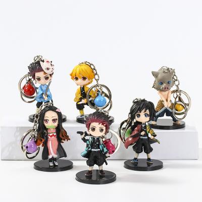 China Modern Demon Slayer Anime Figure Toy Pendant Japanese Anime Action Figure Main Chain Figure 6pcs/Set for sale