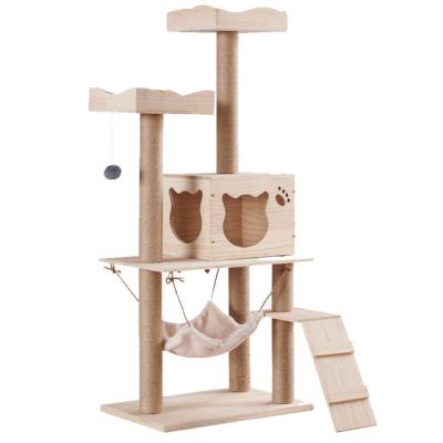 China Sustainable Cat Tree Housing with a Ladders Cat Treehouse Cat Tree Tower for sale