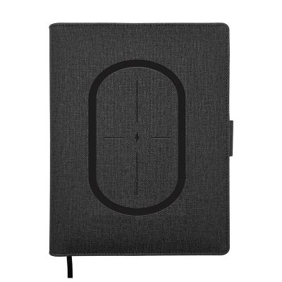 China Spiral Portfolio With Power Bank notebook organizer with USB and phone holder power supply capacity diary notebook for sale