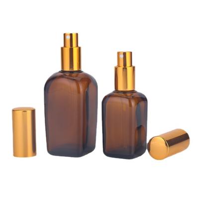 China Yiwu Factory Supplier Cosmetic Wholesale Vintage Amber Perfume Bottle 10ml 20ml 30ml 50ml 100ml Glass Perfume Bottle for sale