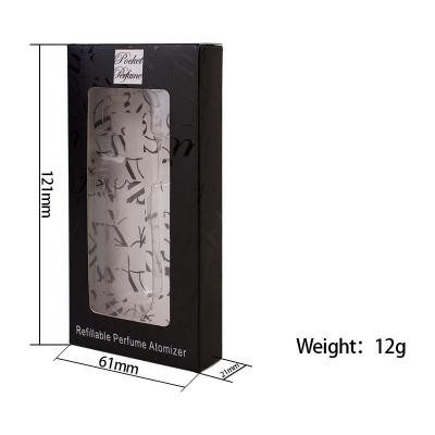 China BinQi Wholesale 2022 Disposable OEM Customize Design Black Paper Packing Box For Refillable Perfume Bottles for sale