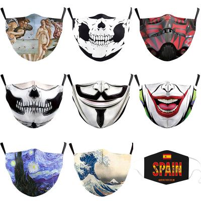 China Wholesale COTTON PM2.5 Filters Printed Washable Reusable Cloth Face Mask Breathable Protective Face Mask for sale