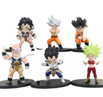 China Hot Selling Cartoon Toy Anime Cartoon PVC 6 Figures A Set DBZ Vegeta Super Saiyan Action Number For Cake Decoration for sale