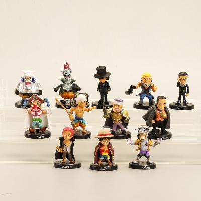 China Hot Selling Cartoon Toy Anime Figure Q Ver. 12pcs in set mini 4cm PVC one piece stock for decoration for sale