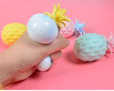 China Creative Kids Ball Grape Fruit Ball Duct Pineapple Strectchy Autism Wholesale Sensory Toys Flour Stress Relief Figget Toy for sale