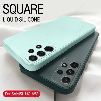 China Square Matte / Anti-Glare Liquid Silicone Case For Samsung Galaxy A52 A72 A71 A51 S20 Fe S21 Ultra S20 Plus A50 A31 A70 A32 A41 A21S Soft Cover for sale