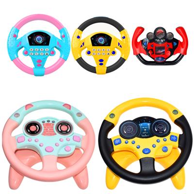 China Eletric simulation steering wheel educational toy with light sound baby kids sound co-driver walker musical educational voice toys for sale